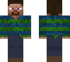 steve with blue and green stripes