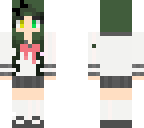 green hair school girl