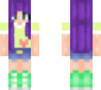 purple hair with neon shirt