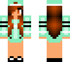 teal jumper girl with brown hair