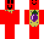 really really happy red guy with a eggplant cape