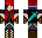 red and blue warrior girl