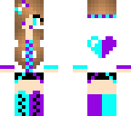 blue and purple heart girl