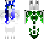 blue green white dragon girl