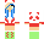blue red panda girl