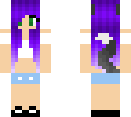 purple haired wolf girl