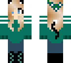 teal cat girl