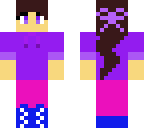 purple jacket girl with  brown hair