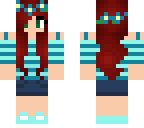 blue flower red head