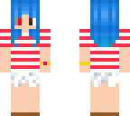 striped shirt with blue hair