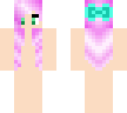 base pink haired girl with bow