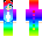 cute cat girl in a rainbow dino costume