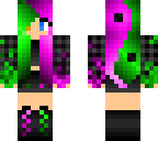 neon yin and yang girl skin