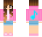 pink jacket blue note girl