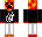 black hoody with white fire