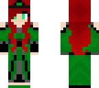 red hair and green dress