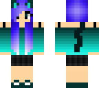 cute blue cat girl