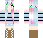 half blue and pink girl