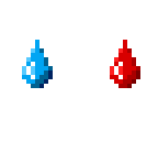 water and lava - pixel art