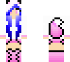 blue hair with wolf tail