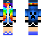 cool rainbow blue girl