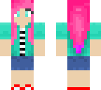 cute pink hair girl skin
