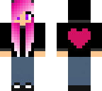 pink hair heart girl