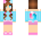 cute blue and pink neko girl