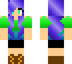 cute blue and purple haired girl