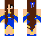 girl in dress blue and yellow