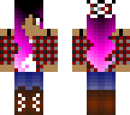 pink hair with red flannel shirt