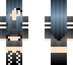 blue hair casual girl