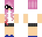 glasses pink hair girl