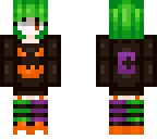 green hair halloween girl