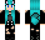 teal goth wolf girl 2