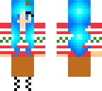 blue hair christmas girl