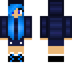 blue haired hoodie girl
