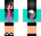 cute wolf girl with black hair and red eyes