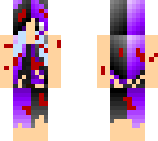 my skin in  a ripped bloddy  dress