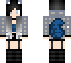 blue and black pastel wolf