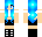 cute summer blue hair girl