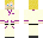 white suit purple trim