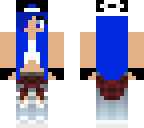 blue hair with hat