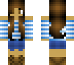 brown haired girl with cute blue shirt