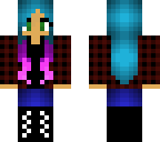 girl with blue hair and pink and purple highlights