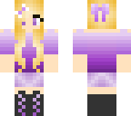 blonde girl with purple clothes