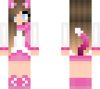 cute pink winter day cat girl edit