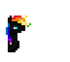 black unicorn with rainbow hair