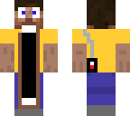 yellow steve with headphones