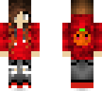 red hoodie girl headphones
